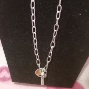 Elegant Silver Necklace with Charm